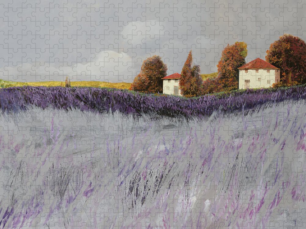 Lavender Jigsaw Puzzle featuring the painting I Campi Di Lavanda by Guido Borelli