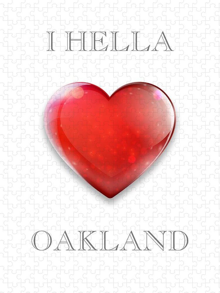 I Hella Love Transparent Png Jigsaw Puzzle featuring the photograph I Hella Love Oakland Ruby Red Heart Transparent PNG by Kathy Anselmo