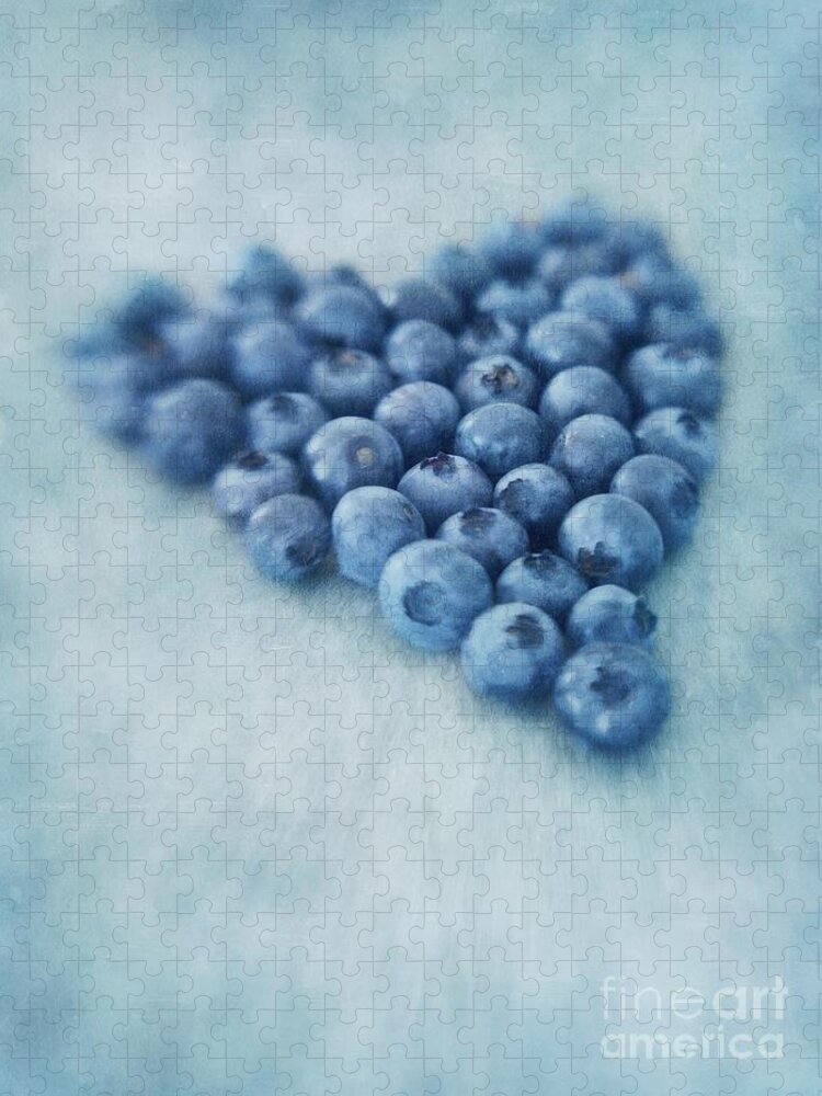 Blueberry Jigsaw Puzzle featuring the photograph I love blueberries by Priska Wettstein