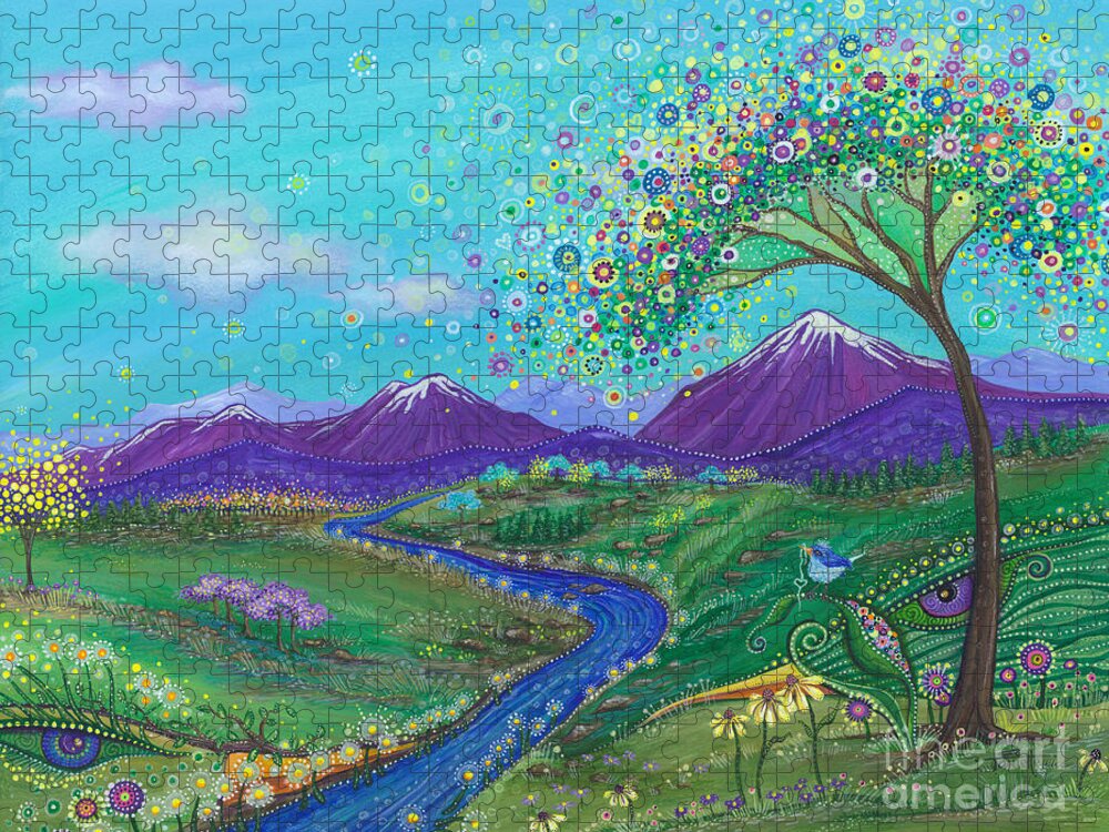 Skies Of Blue Jigsaw Puzzle featuring the painting I See Skies of Blue by Tanielle Childers
