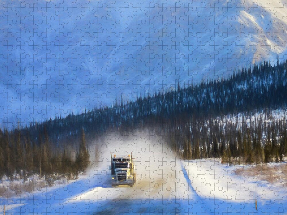 Alaska Jigsaw Puzzle featuring the photograph Ice Road Trucker by John Roach
