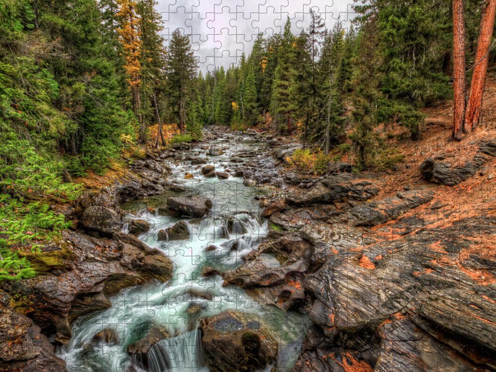Hdr Jigsaw Puzzle featuring the photograph Icicle Gorge 2 by Brad Granger