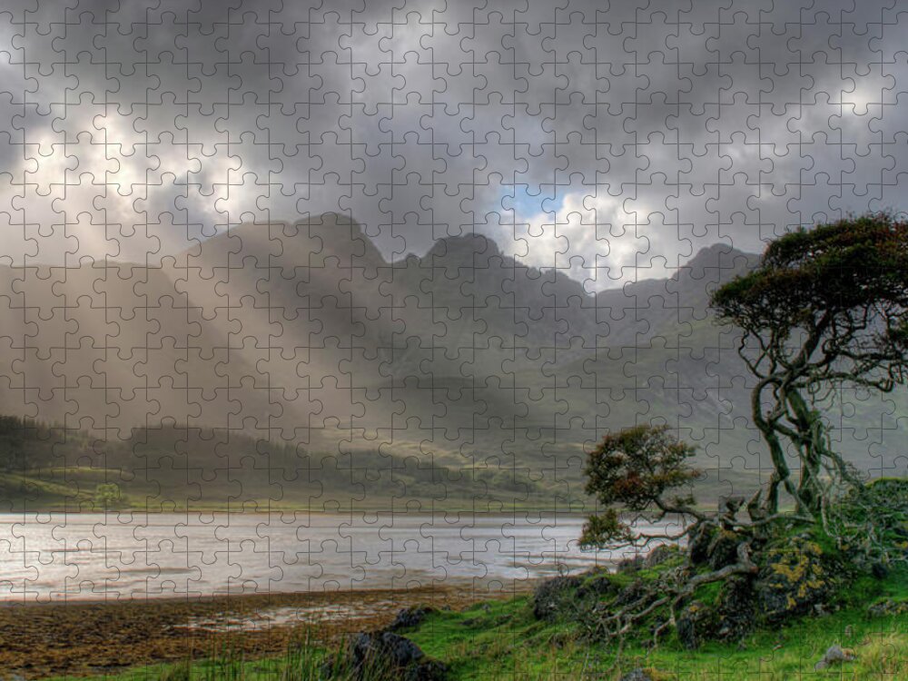 Scottish Landscapes Jigsaw Puzzle featuring the photograph Nature landscape Isle of Sky Scotland by Michalakis Ppalis