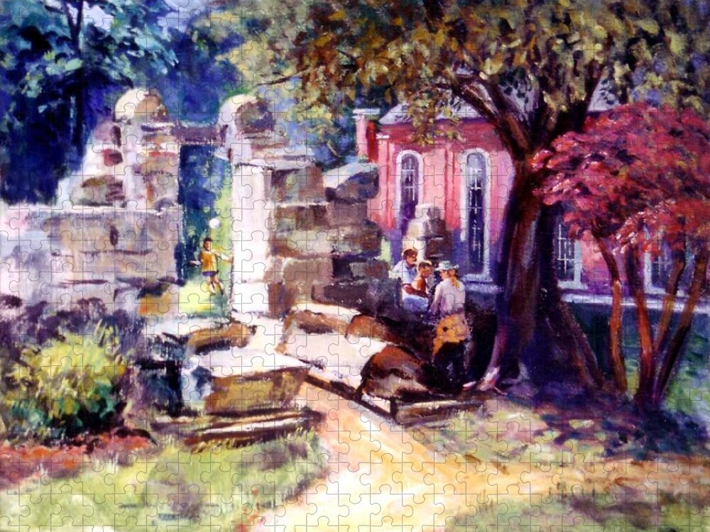 Pleine Air Painting Jigsaw Puzzle featuring the painting Idyllic Landscape by Stan Esson