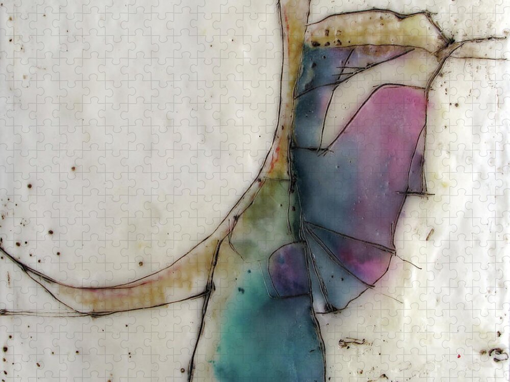 Encaustic Jigsaw Puzzle featuring the painting If I Had Wings by Christine Chin-Fook