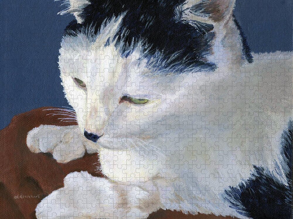 Cat Jigsaw Puzzle featuring the painting Iggy by Lynne Reichhart