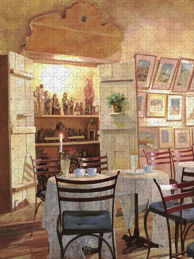 Cafe Jigsaw Puzzle featuring the painting Il Caffe Dell'armadio by Guido Borelli