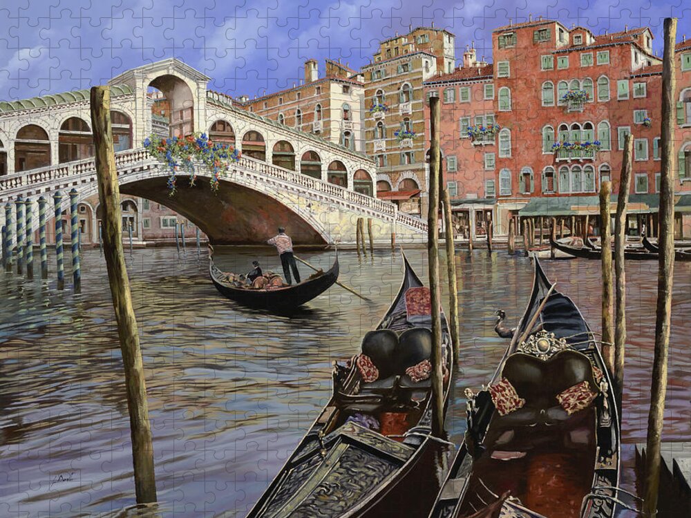 Venice Jigsaw Puzzle featuring the painting Il Ponte Di Rialto by Guido Borelli