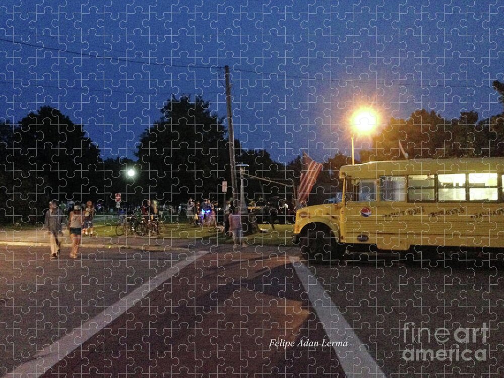 Novel Jigsaw Puzzle featuring the photograph Image Included in Queen the Novel - Beansie Bus Waterfront Park by Felipe Adan Lerma