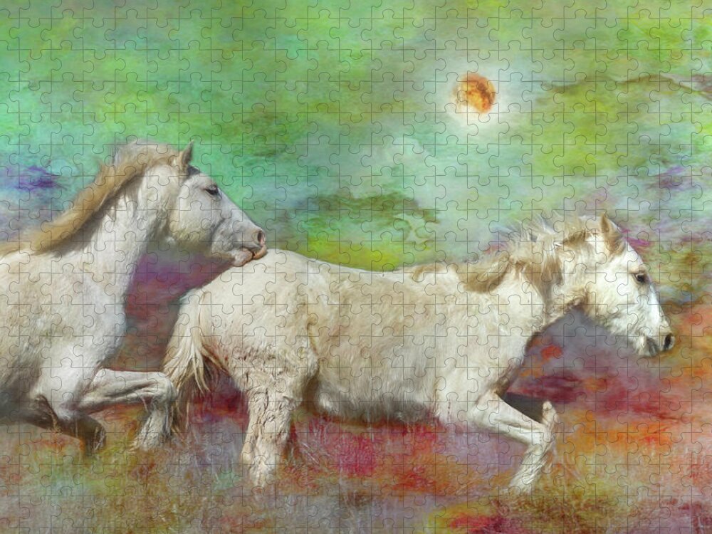 Wild Horses Jigsaw Puzzle featuring the photograph In Another Time Another Place... by Belinda Greb