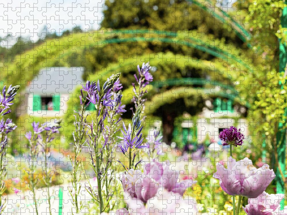 Flowers Jigsaw Puzzle featuring the photograph In Monet's Garden by Melanie Alexandra Price