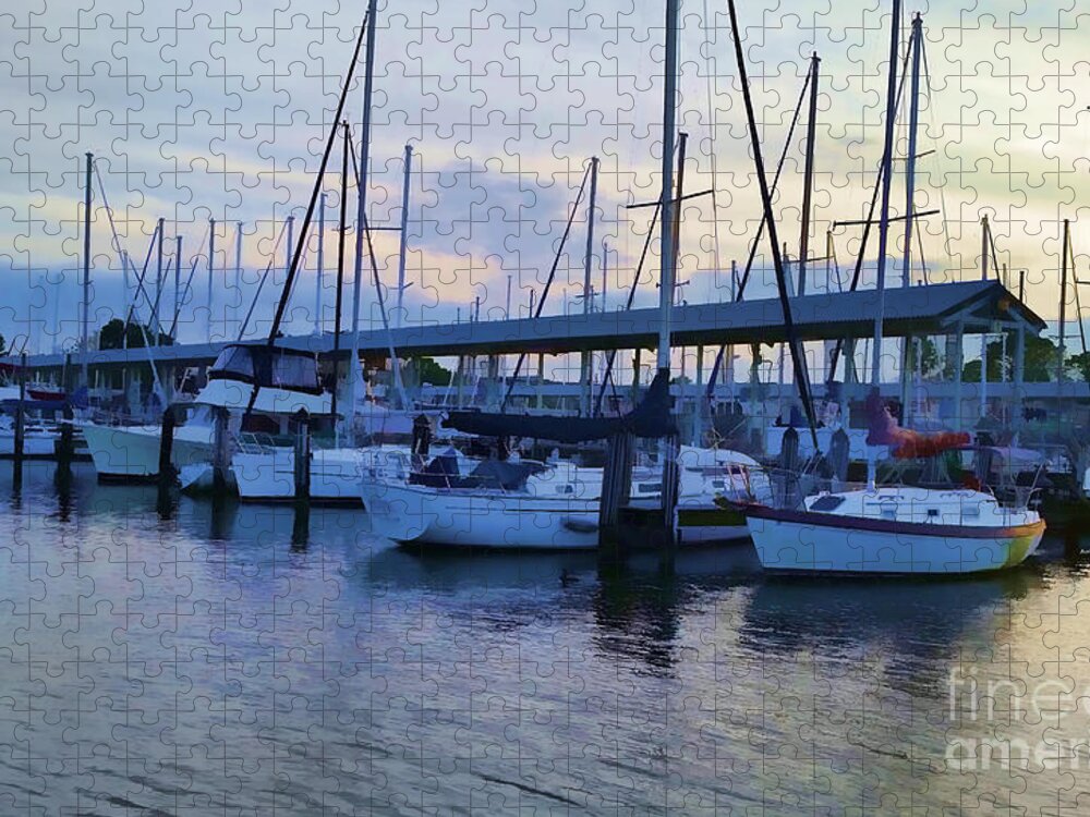 Dock Boats Jigsaw Puzzle featuring the photograph In My Dreams Sailboats by Roberta Byram