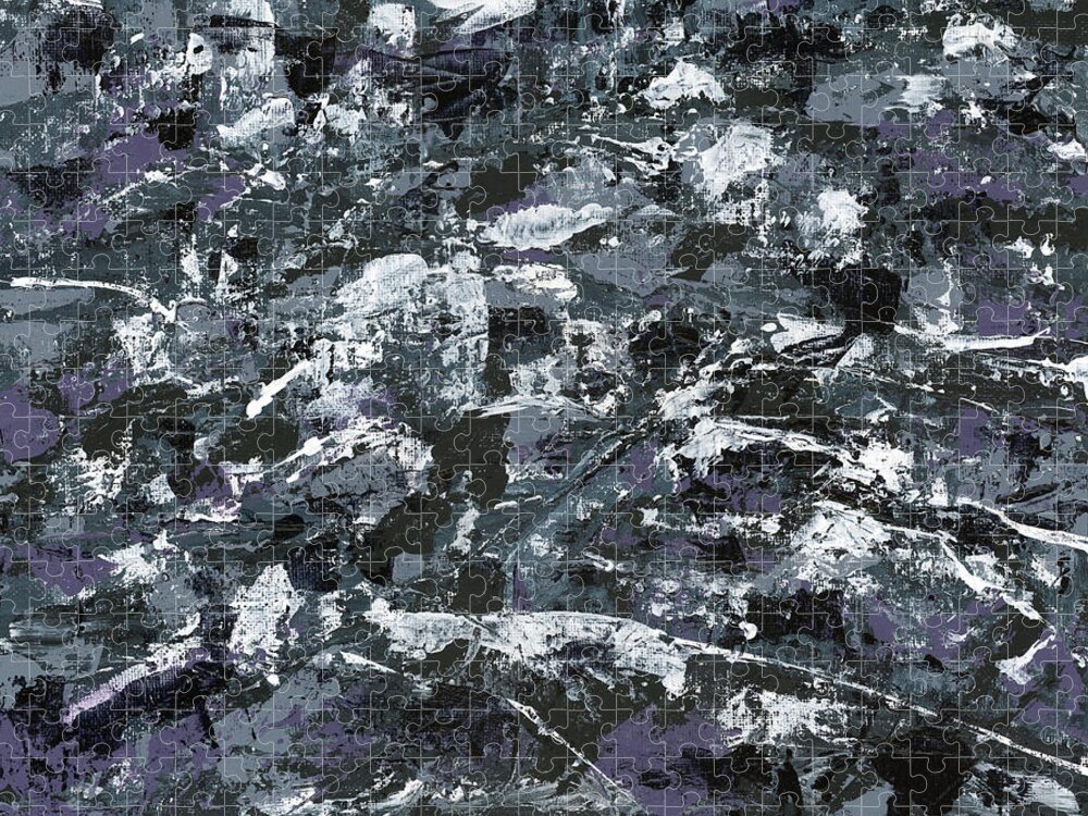 Abstract Jigsaw Puzzle featuring the painting In Rubble by Matthew Mezo