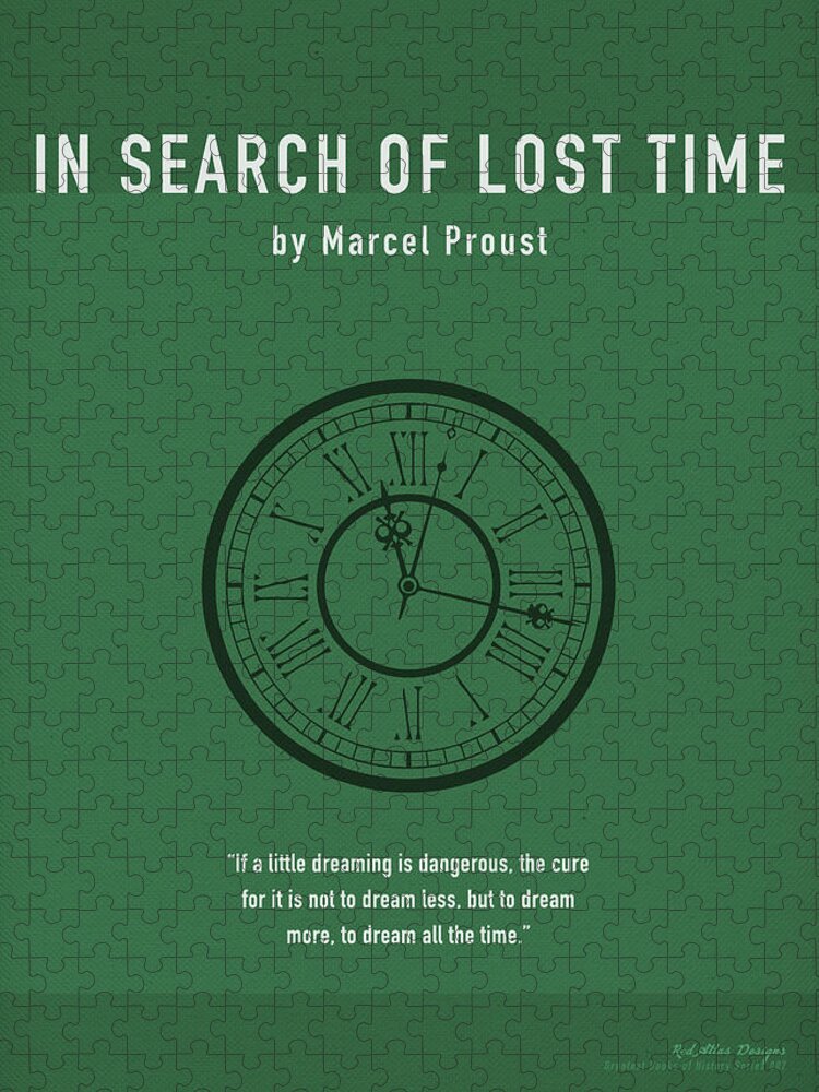 In Search Of Lost Time Jigsaw Puzzle featuring the mixed media In Search of Lost Time Greatest Books Ever Series 007 by Design Turnpike