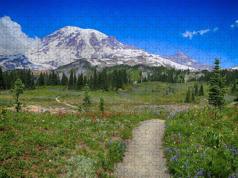 In Search Of Wildflowers Jigsaw Puzzle featuring the photograph In search of wildflowers by Lynn Hopwood