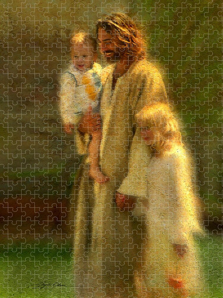 Jesus Jigsaw Puzzle featuring the painting In the Arms of His Love by Greg Olsen