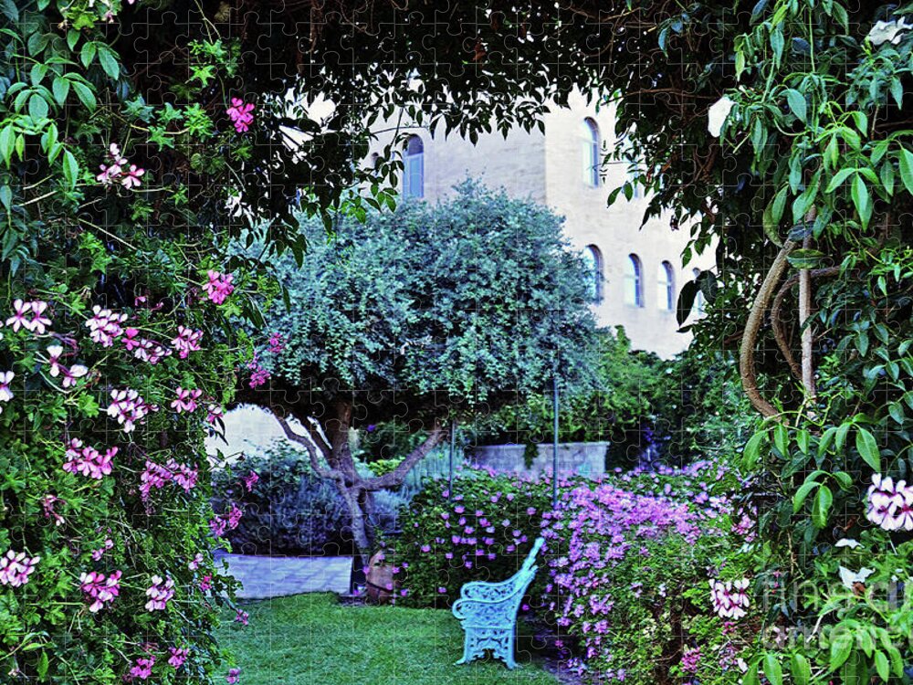 Garden Jigsaw Puzzle featuring the photograph In The Garden at Mount Zion Hotel by Lydia Holly
