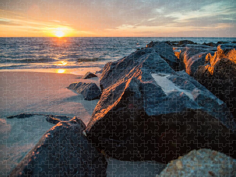 New Jersey Jigsaw Puzzle featuring the photograph In the Jetty by Kristopher Schoenleber