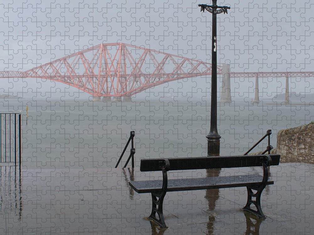 Forth Rail Bridge Jigsaw Puzzle featuring the photograph In the rain by Elena Perelman