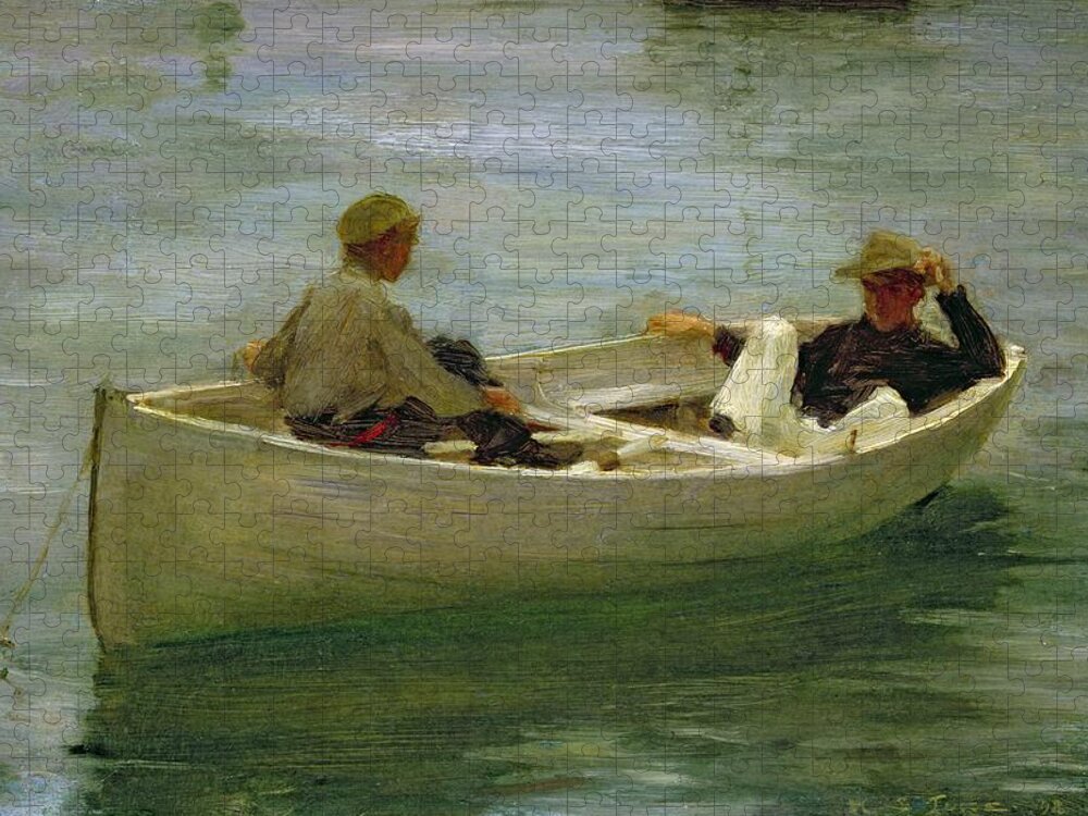 Rowing Jigsaw Puzzle featuring the painting In the Rowing Boat by Henry Scott Tuke