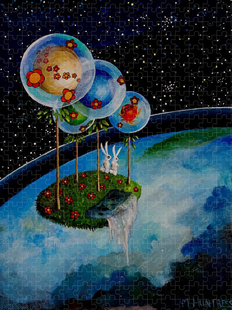 Space Jigsaw Puzzle featuring the painting In The Sky There is No East or West by Mindy Huntress