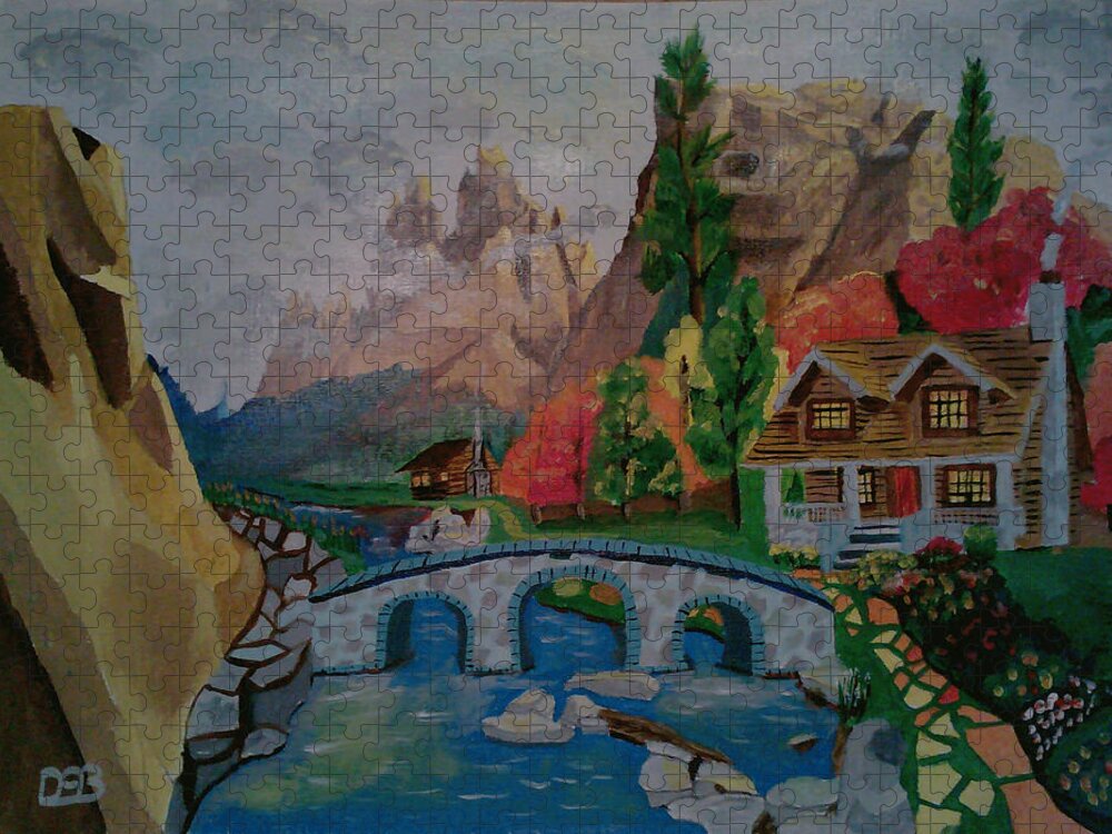 Mountain Jigsaw Puzzle featuring the painting In the Valley by David Bigelow
