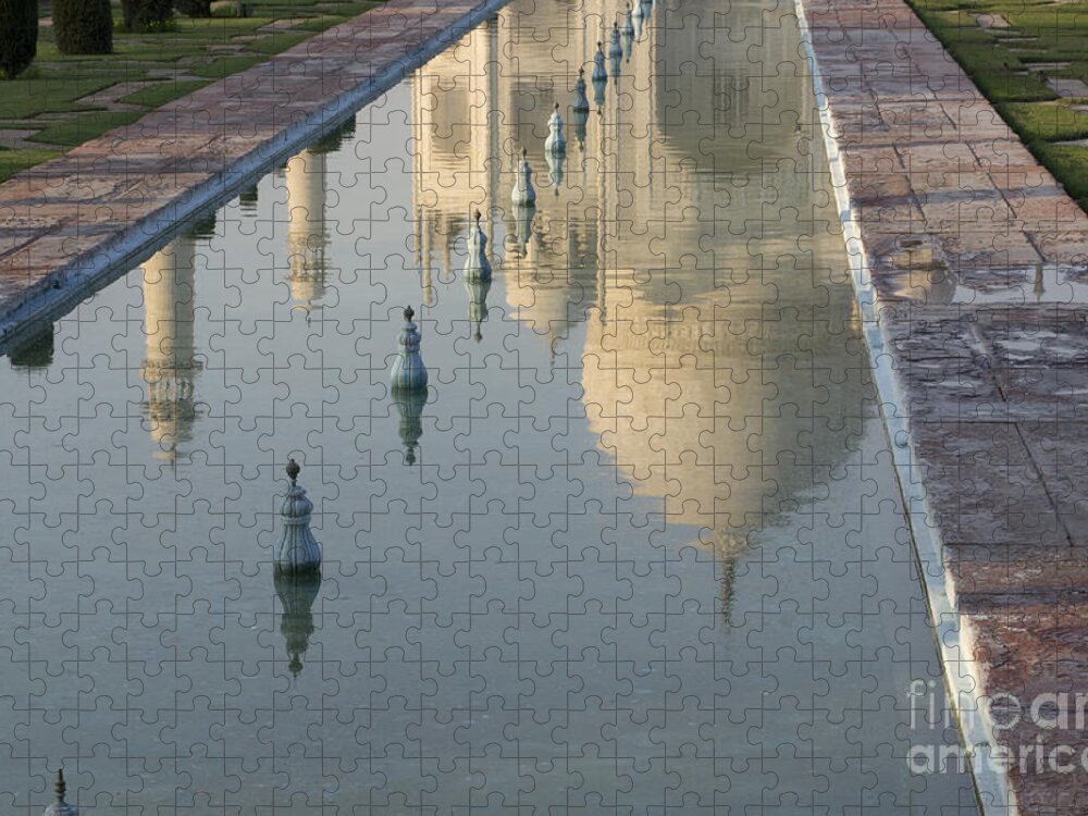 Reflection Of Taj Mahal Jigsaw Puzzle featuring the photograph In Water by Elena Perelman