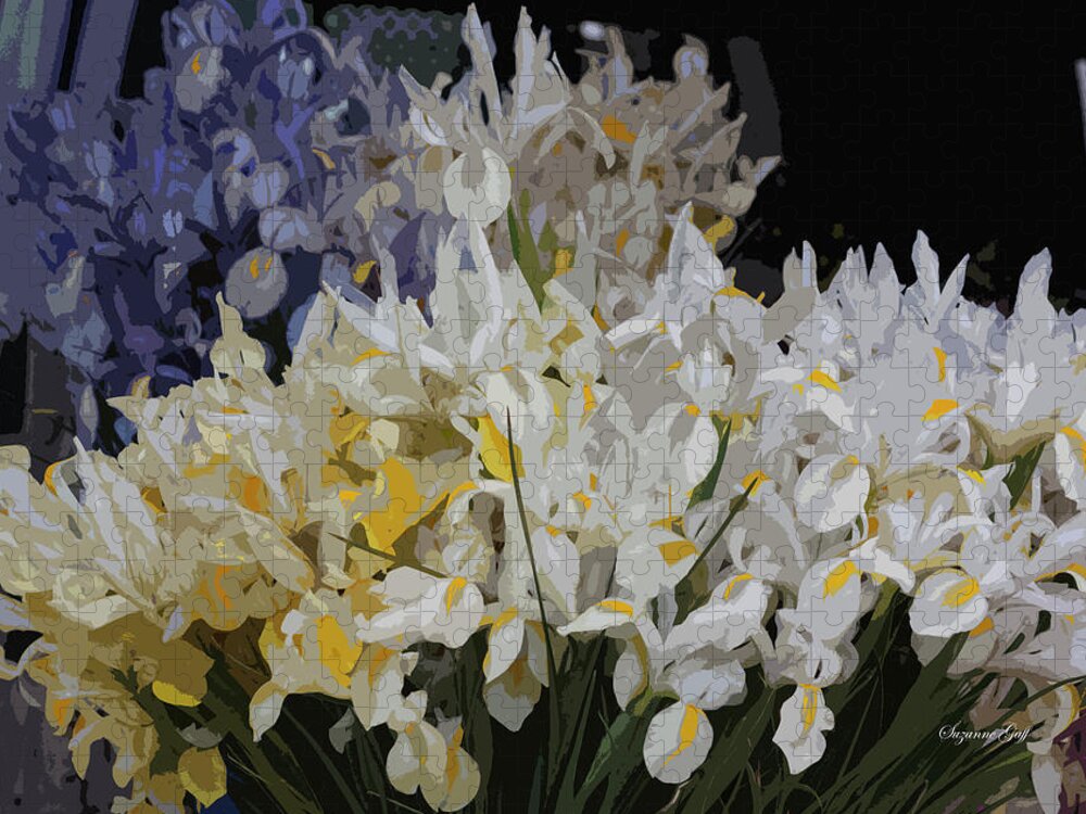 Photograph Jigsaw Puzzle featuring the photograph Incredible Irises - Cutout by Suzanne Gaff