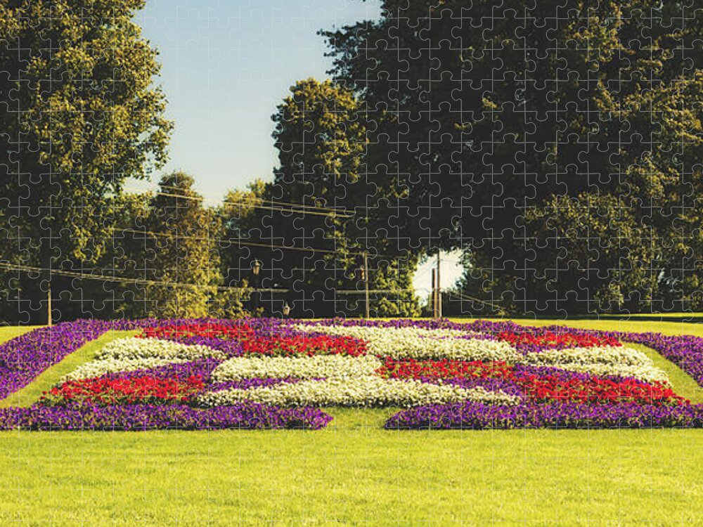Panorama Jigsaw Puzzle featuring the photograph Indiana Quilt Garden by Mountain Dreams