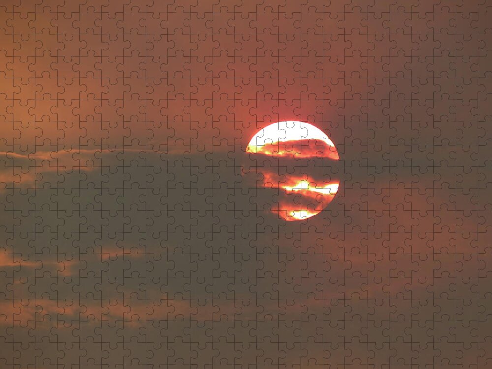 Dramatic Jigsaw Puzzle featuring the photograph Intense Sunset by Laurel Powell