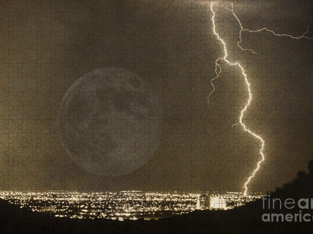  Lightning Jigsaw Puzzle featuring the photograph Into the night by James BO Insogna