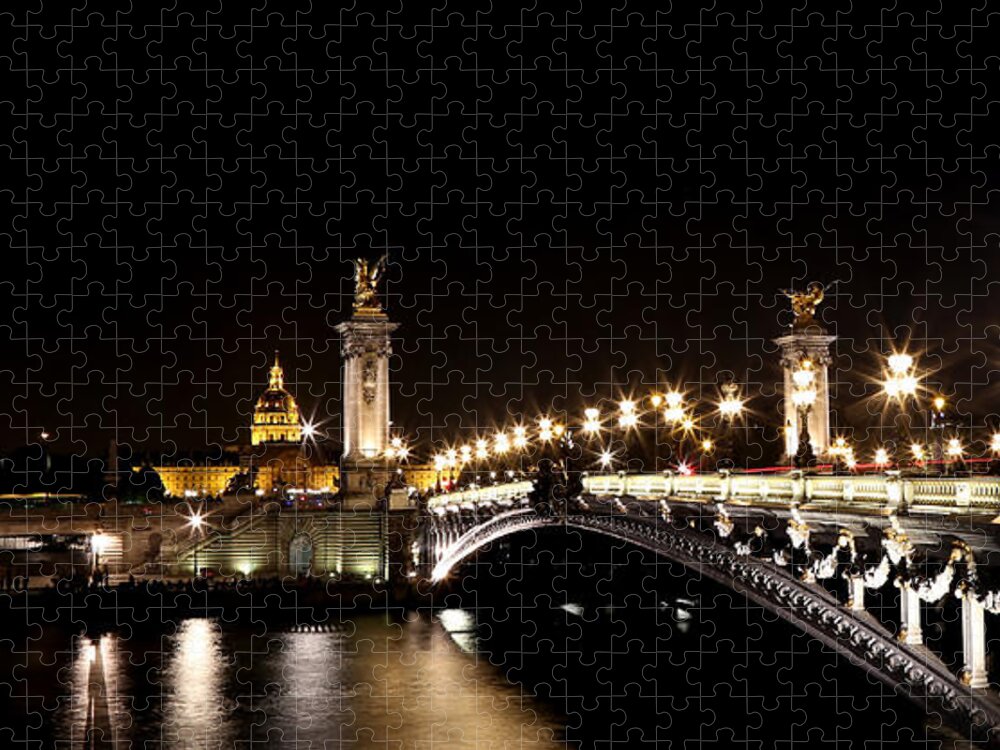 Les Invalides Jigsaw Puzzle featuring the photograph Invalides At Night 1 by Andrew Fare