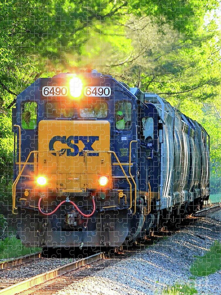 Reid Callaway Train And Track Jigsaw Puzzle featuring the photograph Iron Age Engineers CSX Locomotive Art by Reid Callaway