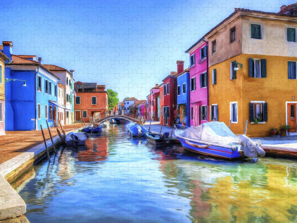 Isola Jigsaw Puzzle featuring the painting Isola di Burano 2 by Dominic Piperata