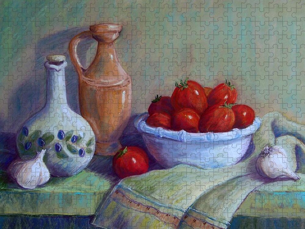 Still Life Jigsaw Puzzle featuring the pastel Italian Still Life by Candy Mayer