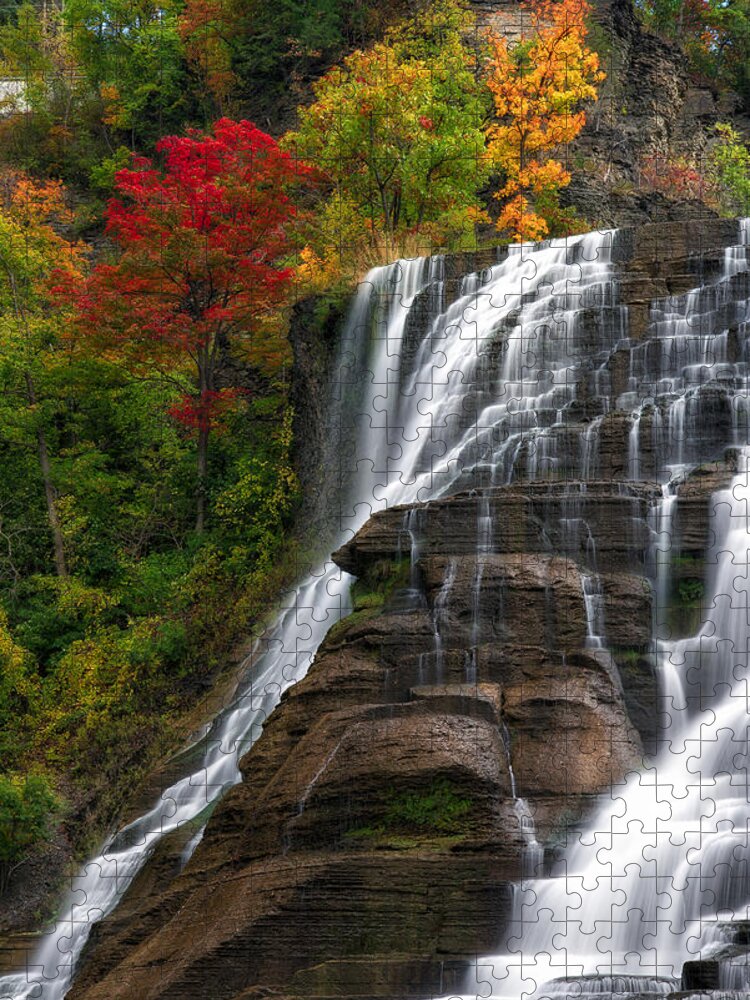 Ithaca Falls Jigsaw Puzzle featuring the photograph Ithaca Falls by Mark Papke