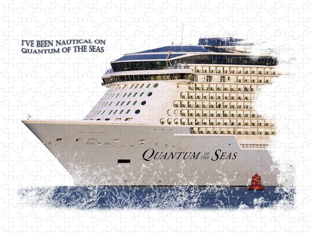 T-shirt Jigsaw Puzzle featuring the photograph I've Been Nauticle on Quantum of the Seas On Transparent Background by Terri Waters