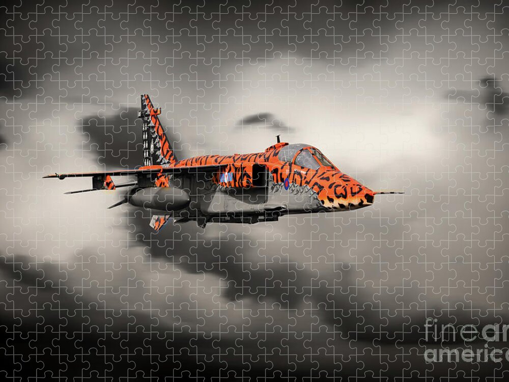 Jaguar Jigsaw Puzzle featuring the digital art Jaguar Prowl by Airpower Art