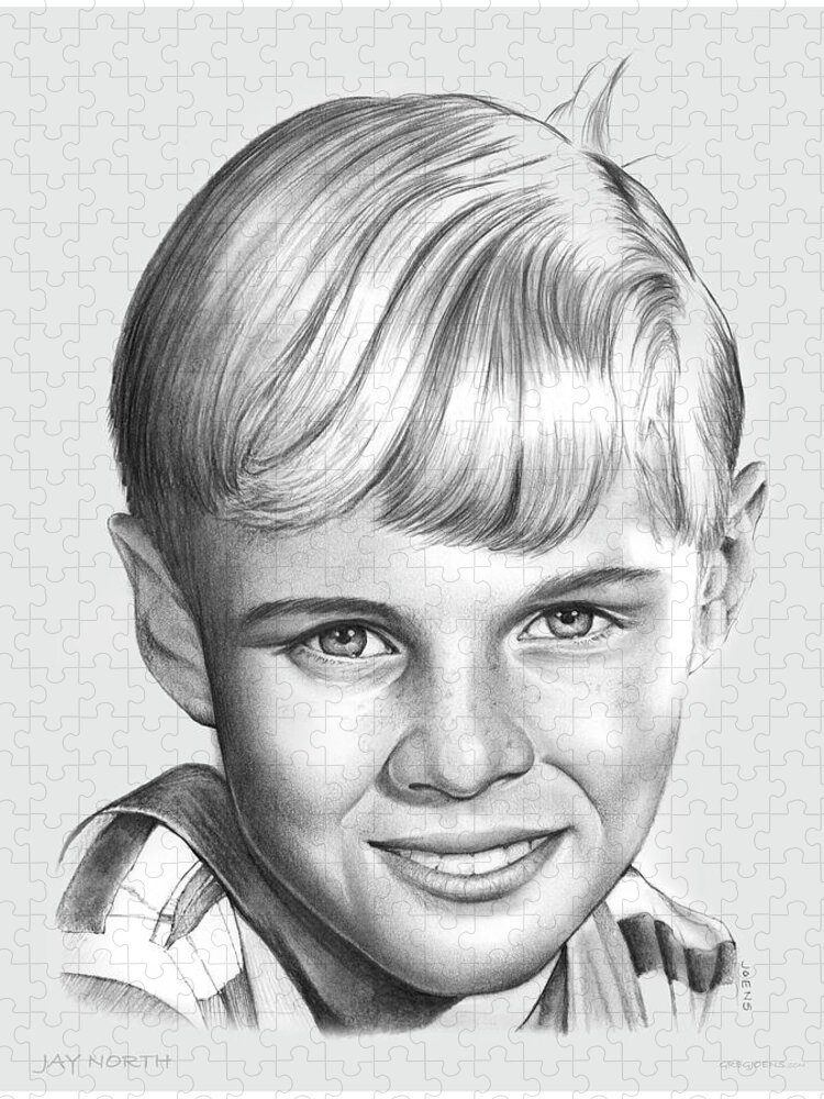 Jay North Jigsaw Puzzle featuring the drawing Jay North by Greg Joens