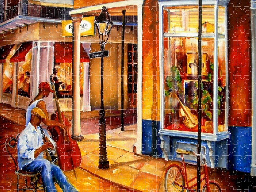 New Orleans Jigsaw Puzzle featuring the painting Jazz on Royal Street by Diane Millsap