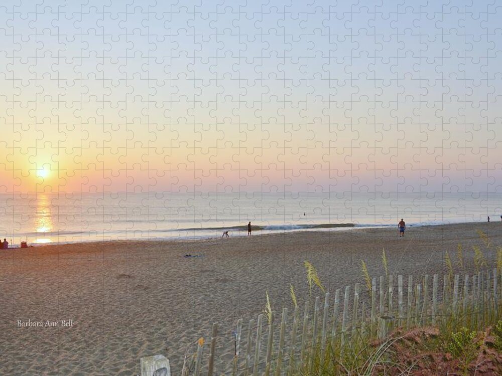 Obx Sunrise Jigsaw Puzzle featuring the photograph Jennettes Pier July 23, 2016 by Barbara Ann Bell