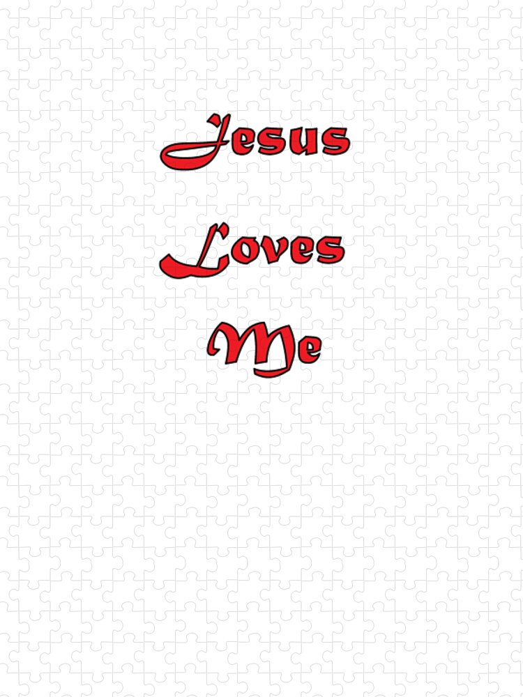 Love Jigsaw Puzzle featuring the digital art Jesus Loves Me by Judy Hall-Folde