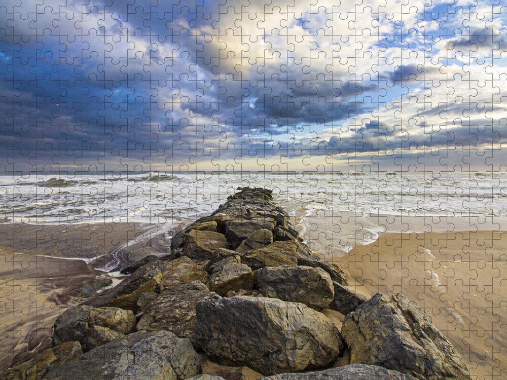 Jetty Jigsaw Puzzle featuring the photograph Jetty Four Cloudscape by Robert Seifert