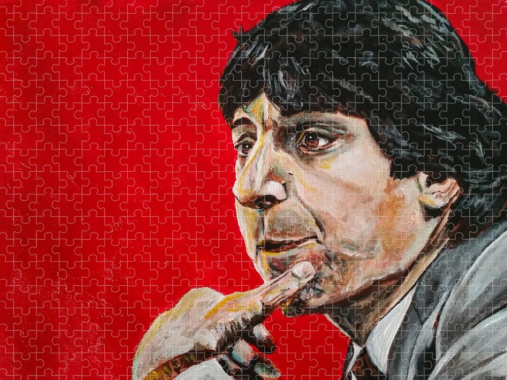 Portrait Jigsaw Puzzle featuring the painting Jimmy V by Joel Tesch