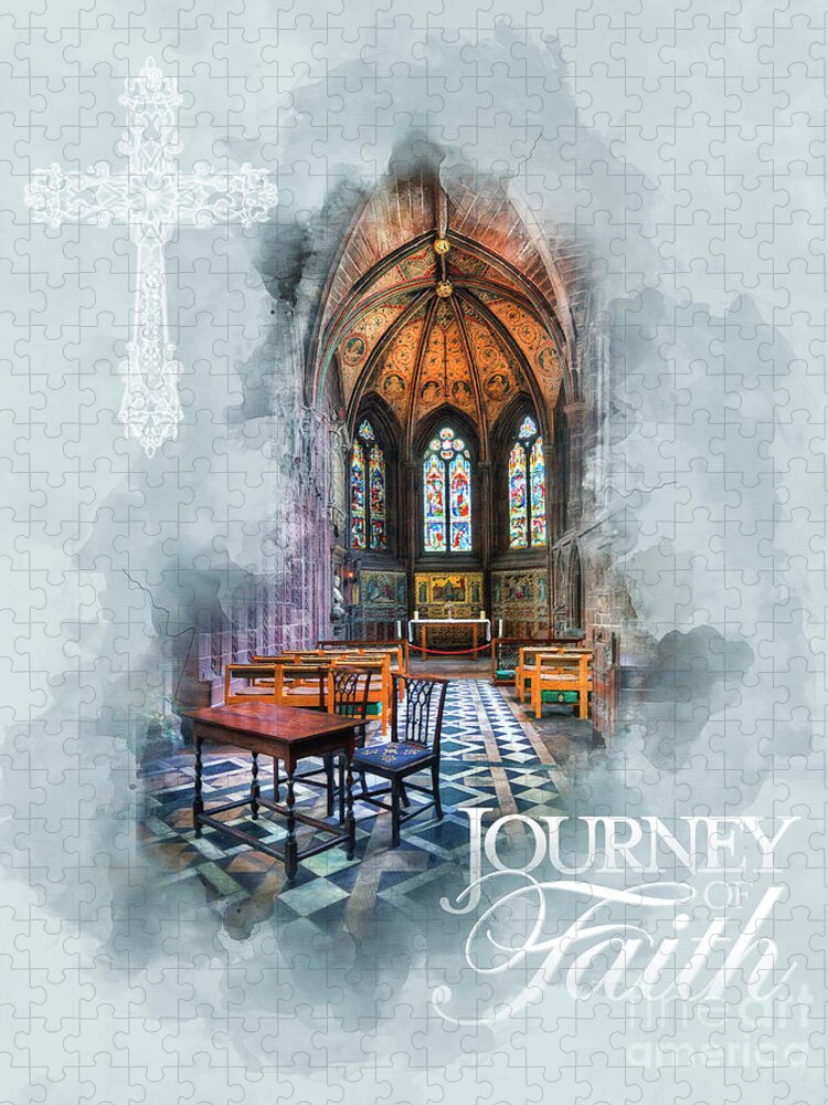Church Jigsaw Puzzle featuring the mixed media Journey Of Faith by Ian Mitchell