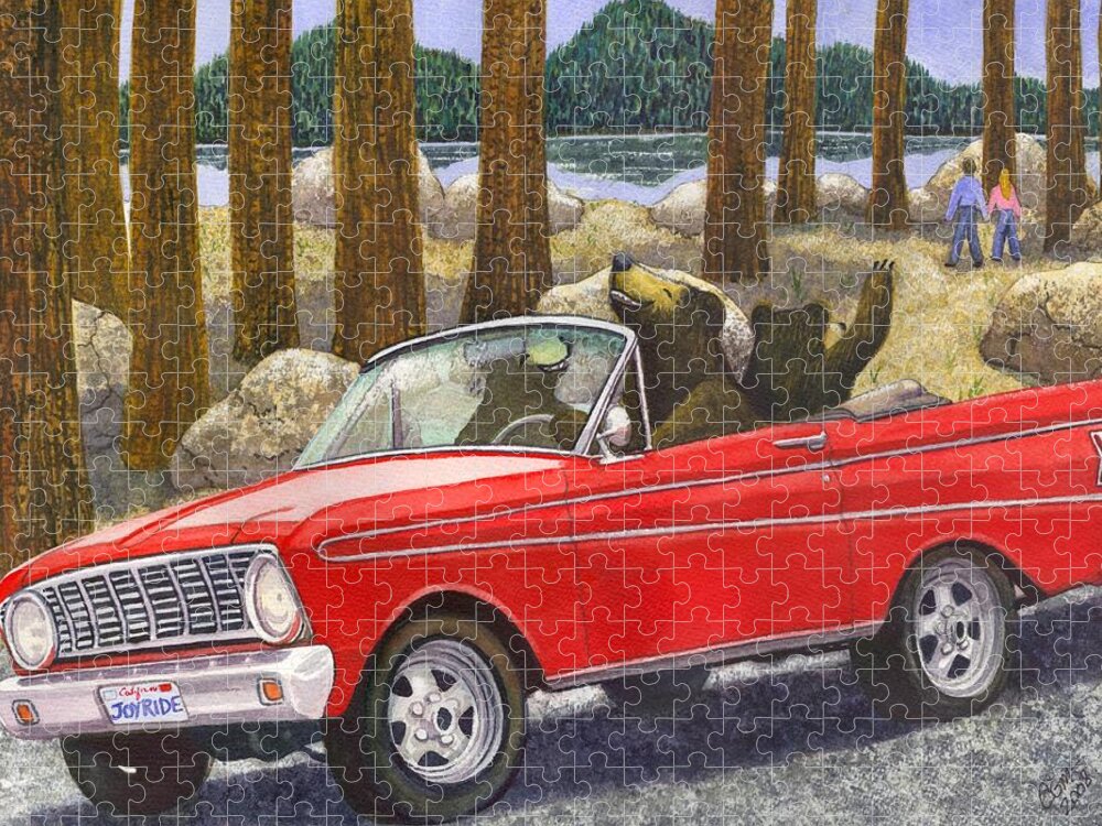 Bears Jigsaw Puzzle featuring the painting Joy Ride by Catherine G McElroy