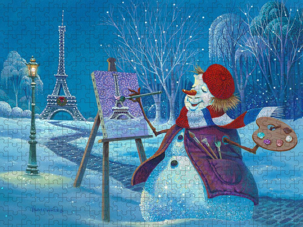 Michael Humphries Jigsaw Puzzle featuring the painting Joyeux Noel by Michael Humphries