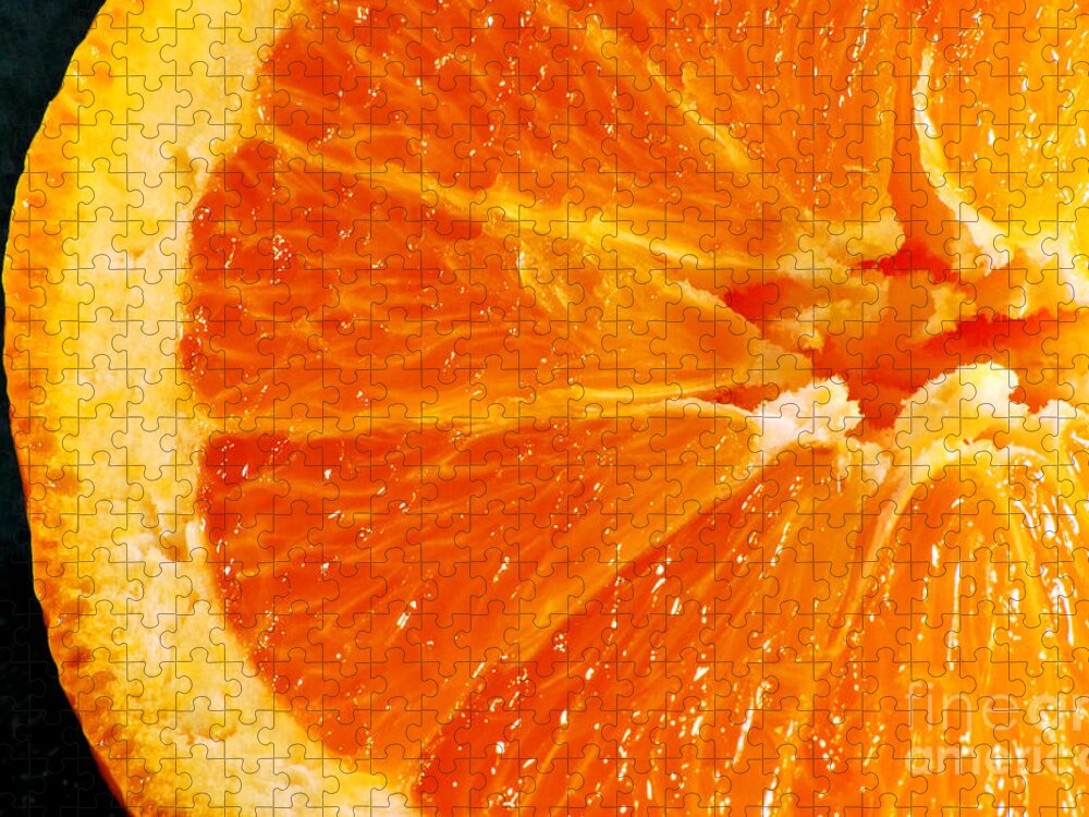 Macro Jigsaw Puzzle featuring the photograph Juicy Orange by Nancy Mueller