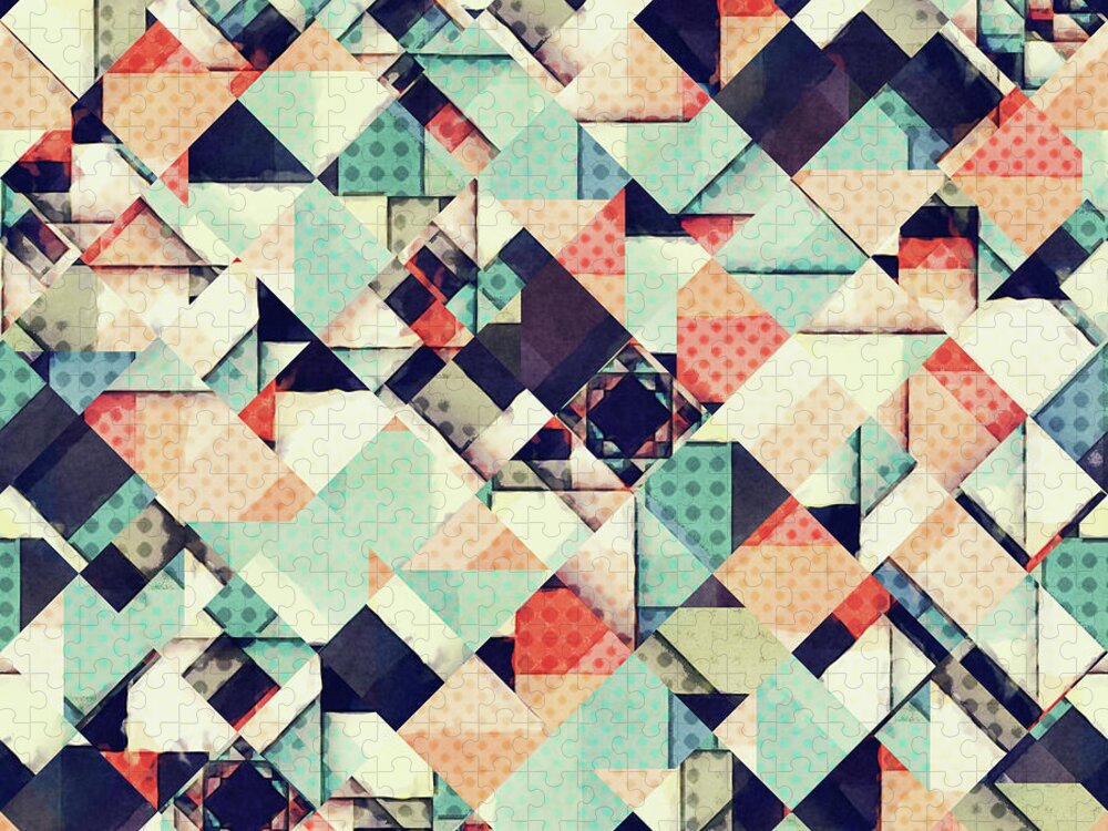 Pattern Jigsaw Puzzle featuring the digital art Jumble of Colors And Texture by Phil Perkins