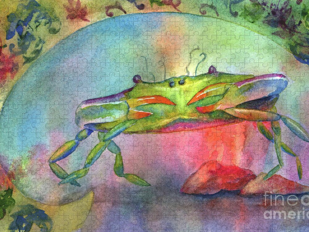 Crab Jigsaw Puzzle featuring the painting Just a Little Crabby by Amy Kirkpatrick